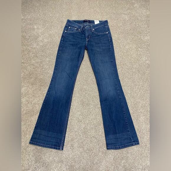 y2k grunge streetwear Levis 518 superlow bootcut jeans 5M dark wash stretch blue - Picture 1 of 13
